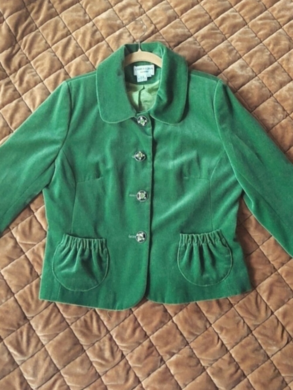 Charles Gray London Vintage Velvet Green Blazer